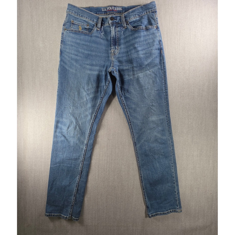 U.S. Polo Assn. Jeans Mens 34x32 Blue Straight Leg Stretch Denim Pants